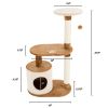 3-Tier Cat Tower with 2 Napping Perches, Cat Condo, 2 Sisal Rope Scratching Posts, and Hanging Toy â€šÃ„Ã¬ Cat Tree for Indoor Cats by Petmaker (Brown) -