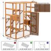 Outdoor Cat Enclosure, Large Wood Cat Cage with Sunlight Top Panel, Perches, Sleeping Boxes, Pet Playpen, Orange - Orange