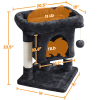 23.5" H 2-Level Cat Tree Condo Tower with Plush Perch - Black
