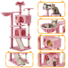 54" Double Condo Cat Tree with Scratching Post Tower, Pink - Pink
