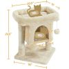 23.5" H 2-Level Cat Tree Condo Tower with Plush Perch - Beige