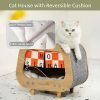 Classic Wooden TV-Shaped Cat Bed, House with Cushion, Grey - Default