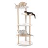(Do Not Sell on Amazon) Multi-Level Cat Tree Modern Cat Tower Wooden Activity Center with Scratching Posts Beige - Beige