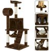 51" Cat Tree with Hammock and Scratching Post Tower - Brown