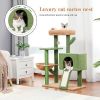 Cat Tree 41 Inches Cactus Tower with Sisal Covered Scratching Post and Cozy - Default