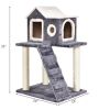36 Inch Tower Condo Scratching Posts Ladder Cat Tree - dark gray
