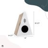 Key Largo Cat Scratcher, Modern Design, Triangle, Corrugated Cardboard Playhouse, Lounger, Keep Your Pet Happy and Healthy - White - Brown