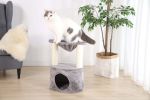 2-Level Medium Cat Condo with Hammock, Gray, 20" - Gray