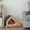 Modern Cat Condo with Sisal Scratching Pad & Washable Mat - black