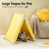 Pet Tent, Cat Tent for Indoor Cats, Wooden House small Pets,Yellow - Default