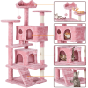 54.5" Double Condo Cat Tree with Scratching Post Tower - pink - 70in