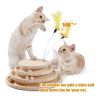 Interactive Cat Toy, Modern Cat Tracks, Cat Feather Teaser, Wooden Self-Amusement Pet Toy, Circuit Ball Toy with 3 Levels for Small to Adult Cats Beig