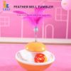 New Durable Funny Pet Cat Toys for entertain itself Mimi Favorite Feather Tumbler with small bell Kitten Cat Toys For Catch - yellow
