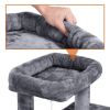 36" Cat Tree with Condo and Scratching Post Tower Kitten Activity Plush Play House Cat Nest - Dark Gray