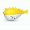 Fish Shape Built-in Small Bell Cat Pet Toothbrush Refillable Catnip Simulation Fish Teeth Cleaning 2 in 1 Chew Toys - yellow
