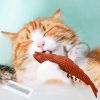 Lobster Shape Cat Toothbrush Interactive Chewing Catnip Toy Dental Care for Kitten Teeth Cleaning Leaky Food Device Natural Rubber Bite Resistance - r