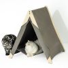 Pet Tent, Cat Tent for Indoor Cats, Wooden House small Pets,Gray green - Default