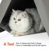 Pet Tent, Cat Tent for Indoor Cats, Wooden House small Pets,Gray green - Default