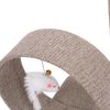 HOBBYZOO 13" Cat Tree Tower with Linen Circular Ring, Toys RT - Beige Brown