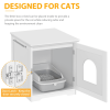 Enclosed Cat Litter Box Furniture - White