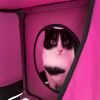 Pet Life Kitty-Play Obstacle Travel Collapsible Soft Folding Pet Cat House - Pink, Black