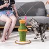 Vintage Vase-shaped Cat Scratching Post with 3 Feather Toys - Default