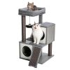 Cat Tree Luxury 34 Inches Tower with Double Condos, Spacious Perch, Fully - Default
