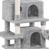 67'' H Multi-Level Cat Tree Cat Tower with Condos - Light Gray