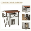 Indoor/Outdoor Cat House 2-Story Wooden Kitten Condo With Balcony Roof - White - 30"x20"x29"