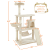 61" Cat Tree with Condo and Scratching Post Tower - Beige