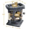 23.5" H 2-Level Cat Tree Condo Tower with Plush Perch - Dark Gray