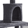 61" Cat Tree with Condo and Scratching Post Tower, Dark Gray - Dark Gray