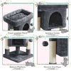 23.5" H 2-Level Cat Tree Condo Tower with Plush Perch - Dark Gray