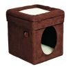 2-Story Cat Cube, Suede Brown - Suede Brown