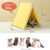 Pet Tent, Cat Tent for Indoor Cats, Wooden House small Pets,Yellow - Default