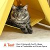 Pet Tent, Cat Tent for Indoor Cats, Wooden House small Pets,Yellow - Default
