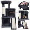 36" Cat Tree with Condo and Scratching Post Tower Kitten Activity Plush Play House Cat Nest - Black