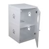 2-Tier Functional Wood Cat Washroom Litter Box Cover with Multiple Vents;  a Round Entrance;  Openable Door - White