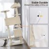 54.5" Double Condo Cat Tree with Scratching Post Tower - Beige - 70in