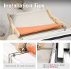 Mewoofun 5 Color Cat Pet Window Wooden Component Bed Hanging Cotton Canvas - orange