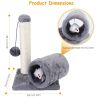 Cat Scratching Post Cat Kitten Sisal Scratch Post Toy w/ Tunnel - Grey