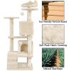 54.5" Double Condo Cat Tree with Scratching Post Tower - Beige - 70in