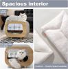 Mewoofun Wood Indoor Cat Shelter Furniture Large Cat House Cat Condo TV Cat Bed - QM011