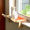 Mewoofun 5 Color Cat Pet Window Wooden Component Bed Hanging Cotton Canvas - orange