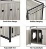 Hidden Cat Litter Box Furniture with Ventilation and Bench Seat, Pet Crate Iron - Default