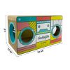 Tinklylife Cat Condo Scratcher Post Cardboard; Rectangle Shape Stereo Pattern Cat Scratching House Bed; Green Colour - as Pic