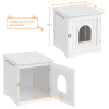 Enclosed Cat Litter Box Furniture - White