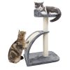 Cat Tree Sisal-Covered Scratching Post and Pad, Cat Activity Center for Kittens RT - Gray
