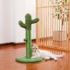 Cactus Cat Tree Scratcher With Sisal Scratching Post Interactive Ball Green - as picture