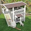 Cat House for Outdoor Cats Weatherproof with Scratching Pad and Escape Door - Default
